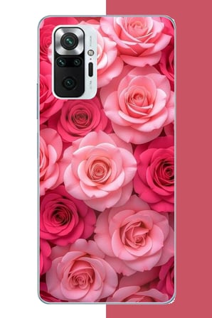 Redmi Note 10 PRO Uyumlu Pembe Gül Bahçesi Baskılı Silikon Kılıf