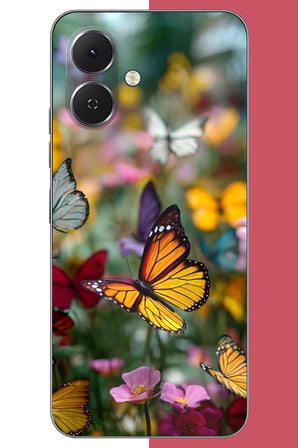 Tecno Spark Go 2 Uyumlu Kelebek Bahçesi Baskılı Silikon Kılıf