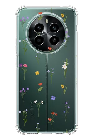Realme 12 4G-12 Plus Uyumlu Minik Kır Çiçekleri Baskılı Silikon Kılıf