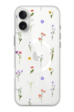 iPhone 16 PLUS Uyumlu Minik Kır Çiçekleri Baskılı Silikon Kılıf