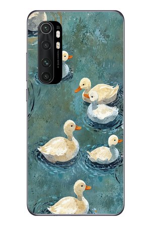 Xiaomi Mi 10 Lite Uyumlu Yüzen Ördekler Baskılı Silikon Kılıf