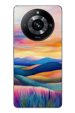 Realme 11 Pro Uyumlu Renkli Pastel Günbatımı Baskılı Silikon Kılıf