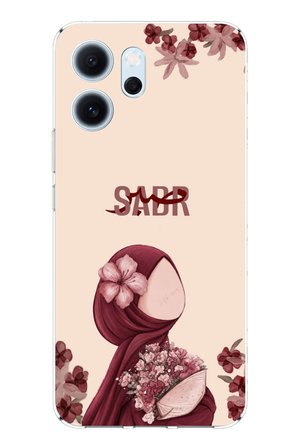 OPPO Reno 14F Uyumlu Bordür Çiçekli Sabır Yazılı Baskılı Silikon Kılıf