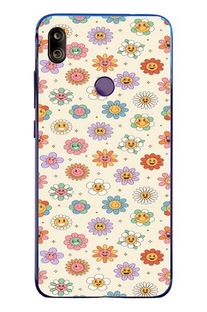 Redmi Note 7 Uyumlu Gülen Çiçekler Baskılı Silikon Kılıf