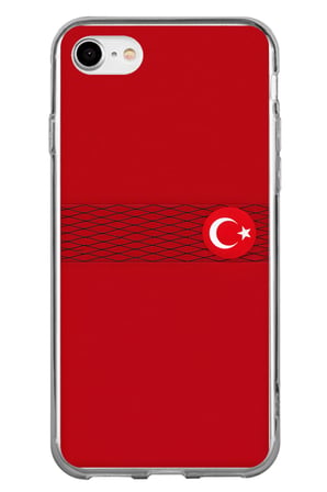 iPhone 7-8-SE 2020 Uyumlu Türk Milli Takım Izgara Desenli Forma Baskılı Silikon Kılıf