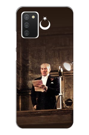 Samsung Galaxy A02S Uyumlu Atatürk İlk Meclis Konuşması Baskılı Silikon Kılıf