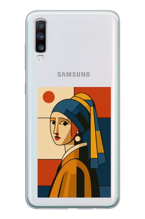 Samsung Galaxy A50-A30S Uyumlu Bauhaus İnci Küpeli Kız Baskılı Silikon Kılıf