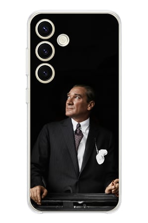 Samsung Galaxy S24 Uyumlu Ufka Bakan Lider Atatürk Baskılı Silikon Kılıf