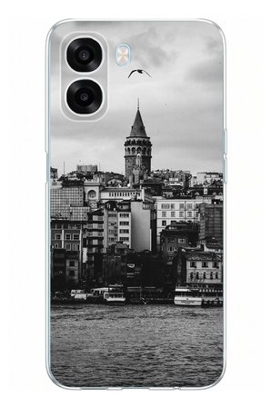 Oppo A6T - A6X Uyumlu Galata Kulesi ve Deniz Manzaralı Baskılı Silikon Kılıf