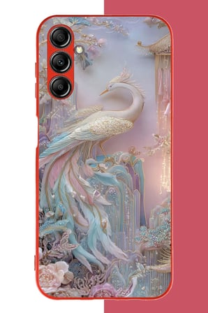 Samsung Galaxy A14 Uyumlu kristal kuğu Baskılı Silikon Kılıf