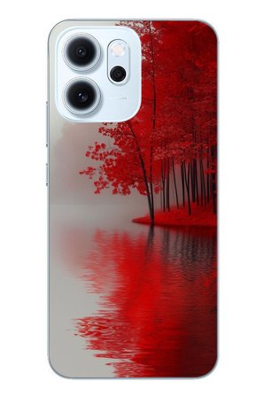 Oppo Reno 14F Uyumlu Sonbahar Gölü Baskılı Silikon Kılıf