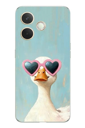 Oppo A5 Pro Uyumlu Yağlı Boya Pop-Art Ördek Baskılı Silikon Kılıf