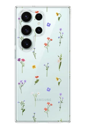 Samsung Galaxy S26 Ultra Uyumlu Minik Kır Çiçekleri Baskılı Silikon Kılıf