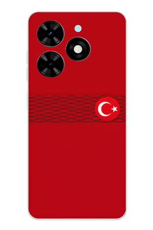 Tecno Spark Go 2024 Uyumlu Türk Milli Takım Izgara Desenli Forma Baskılı Silikon Kılıf