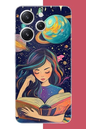 Redmi 12 Uyumlu Gezegenler Arasında Kitap Baskılı Silikon Kılıf