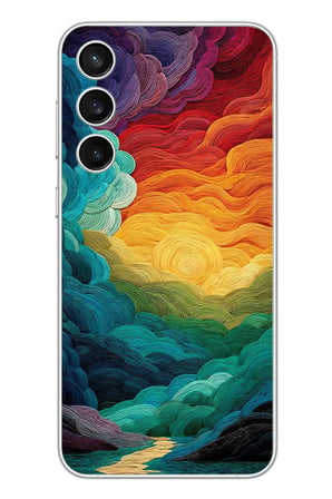 Samsung Galaxy S23 Fe Uyumlu Gün Doğumu ve Batımı Baskılı Silikon Kılıf
