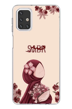 Samsung Galaxy M31s Uyumlu Bordür Çiçekli Sabır Yazılı Baskılı Silikon Kılıf