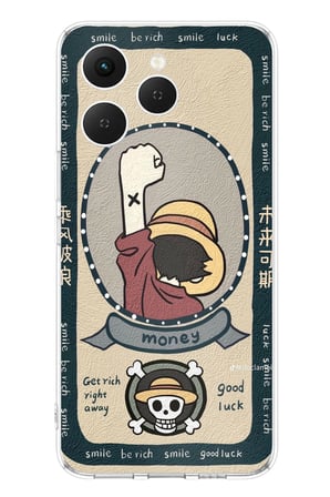 Tecno Spark 40 Uyumlu One Piece Dolar Baskılı Silikon Kılıf