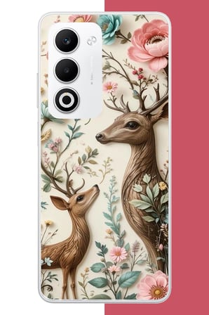Oppo A5 4G Uyumlu çiçekli geyik Baskılı Silikon Kılıf