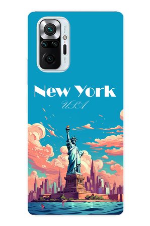 Redmi Note 10 PRO Uyumlu Özgürlük Heykeli New York Baskılı Silikon Kılıf