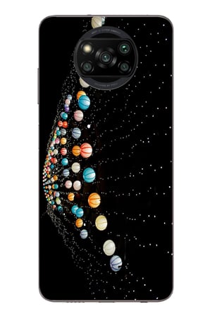 Poco X3 Uyumlu Gezegenlerin Dansı Baskılı Silikon Kılıf