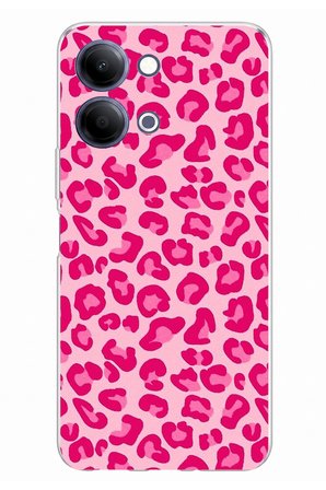 Vivo Y11D / Y05 4G Uyumlu Pembe Leopar Tasarımlı Baskılı Silikon Kılıf