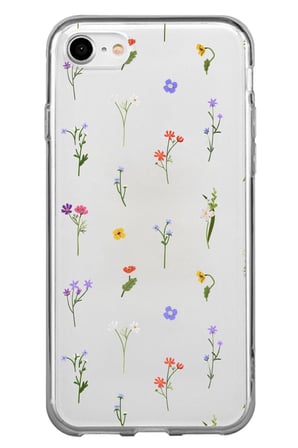 iPhone 7-8-SE 2020 Uyumlu Minik Kır Çiçekleri Baskılı Silikon Kılıf