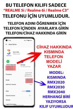 Realme 5i - 6i - C3 Uyumlu Modern Hellenistik Davut Baskılı Silikon Kılıf