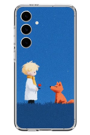 Samsung Galaxy S24 FE Uyumlu Sarışın Çocuk ve Köpek Baskılı Silikon Kılıf