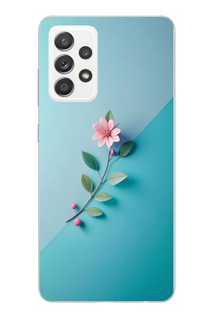 Samsung Galaxy A52 Uyumlu Çiçeğin Pembesi Baskılı Silikon Kılıf
