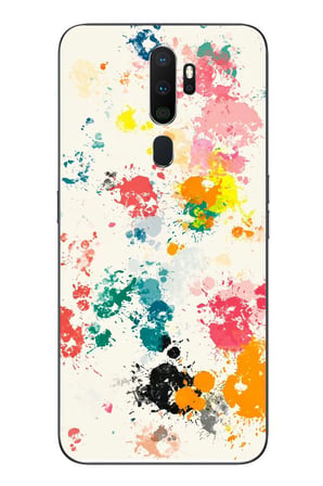 Oppo A5 2020 Uyumlu Renkli Boyalar Baskılı Silikon Kılıf