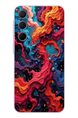 Samsung Galaxy A35 Uyumlu Dalgaların İz Karışımı Baskılı Silikon Kılıf