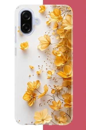 Samsung Galaxy A07 Uyumlu Altın Çiçek Esintisi Baskılı Silikon Kılıf
