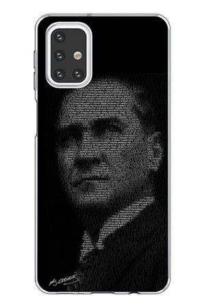 Samsung Galaxy M31s Uyumlu Gençliğe Hitabe Yazılı Atatürk Silüeti Baskılı Silikon Kılıf
