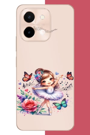 Vivo 28 Uyumlu minik balerin3 Baskılı Silikon Kılıf