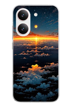 Poco X8 Pro
 Uyumlu Gün Batımı ve Ay Baskılı Silikon Kılıf