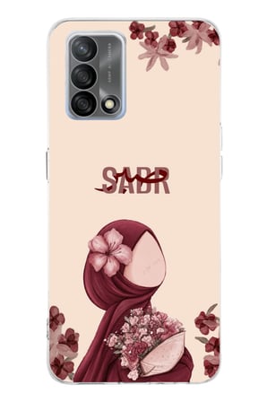 OPPO A74 Uyumlu Bordür Çiçekli Sabır Yazılı Baskılı Silikon Kılıf