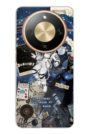 Honor Magic 8 Lite Uyumlu Retro Astronot Tasarımlı Baskılı Silikon Kılıf
