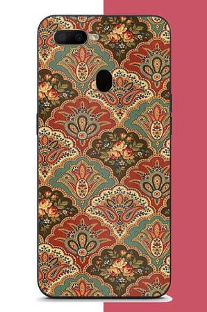 Oppo A5S-AX7-A12 Uyumlu Çini Motif Baskılı Silikon Kılıf