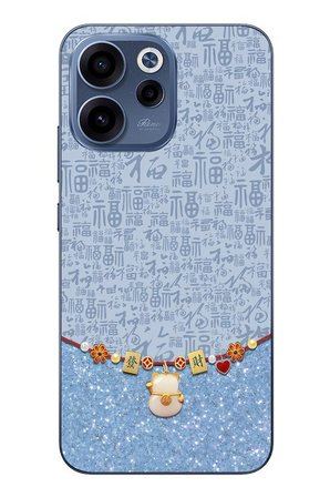 Oppo Reno 15F Uyumlu Mavi Japon Desen Baskılı Silikon Kılıf