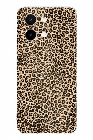 Vivo Y28 Uyumlu Leopar Tasarımlı Baskılı Silikon Kılıf