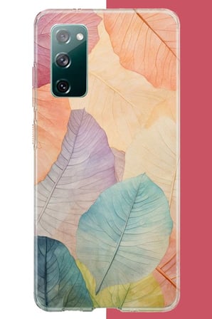 Samsung Galaxy S20 FE Uyumlu renkli yaprak Baskılı Silikon Kılıf