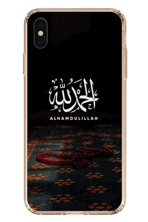 iPhone XS MAX Uyumlu Elhamdülillah Tesbih Baskılı Silikon Kılıf