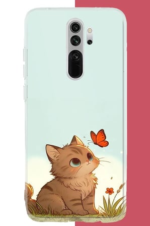 Redmi Note 8 Pro Uyumlu minik kedi Baskılı Silikon Kılıf