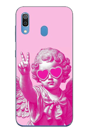 Samsung Galaxy A20-A30 Uyumlu Neon Gözlüklü Modern Eros Baskılı Silikon Kılıf