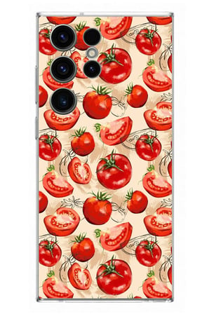 Samsung Galaxy S23 Ultra Uyumlu Domatesler Baskılı Silikon Kılıf