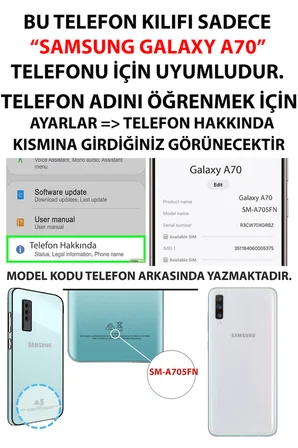 Samsung Galaxy A70 Uyumlu Pembe Şemsiyeli Sahil Baskılı Silikon Kılıf