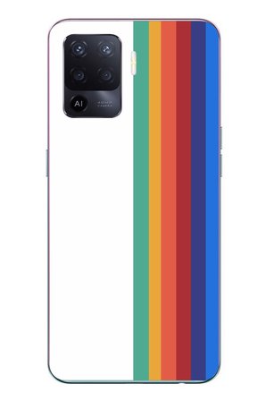 Oppo Reno 5 Lite Uyumlu Gökkuşağı Baskılı Silikon Kılıf
