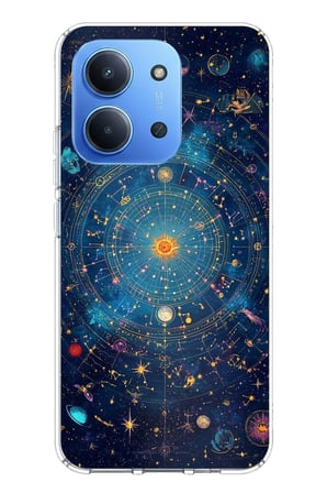 Redmi 15C Uyumlu Yıldız Atlası Kozmik Rehber Baskılı Silikon Kılıf