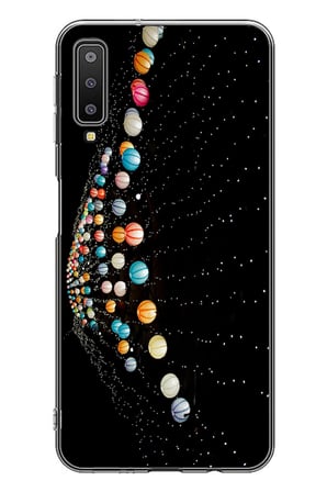 Samsung Galaxy A7 2018 Uyumlu Gezegenlerin Dansı Baskılı Silikon Kılıf
